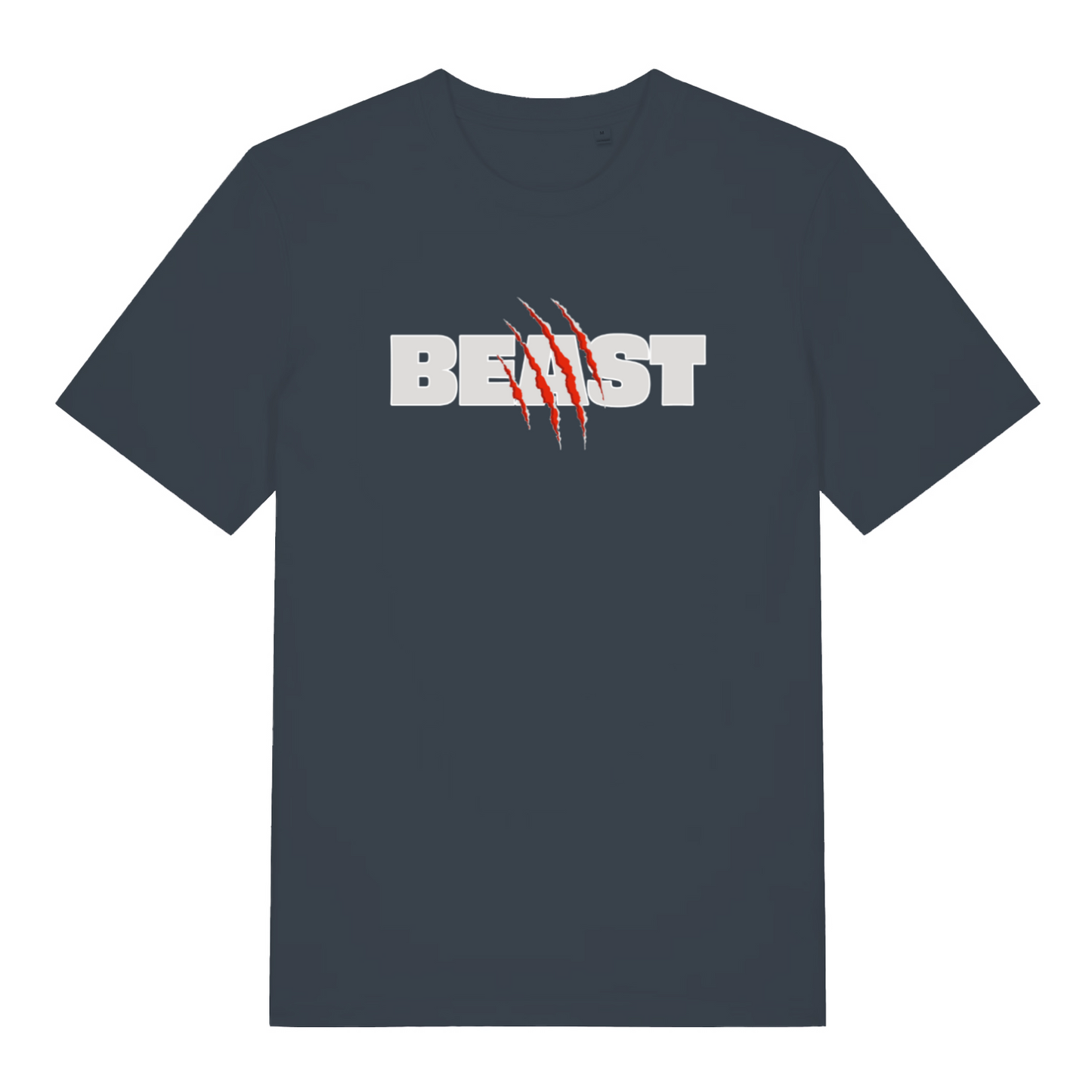 ink grey matching t-shirt with the slogan 'beast'