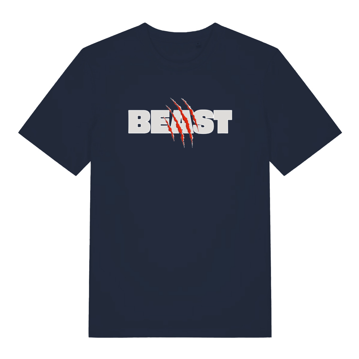 navy matching t-shirt with the slogan 'beast'