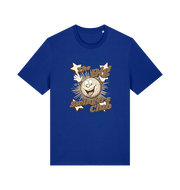 blue graphic t-shirt with 'the big swingers club' and the graphic of a cartoon golf ball