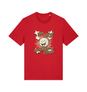 red graphic t-shirt with 'the big swingers club' and the graphic of a cartoon golf ball