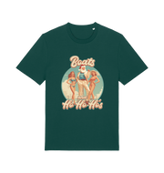 green christmas t-shirt with the graphic of santa stood between two women and the slogan 'oats and ho ho ho's'