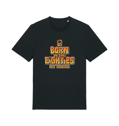 black birthday t-shirt inspired by the cult classic film the goonies with 'born in the 80s' text