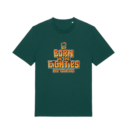 green birthday t-shirt inspired by the cult classic film the goonies with 'born in the 80s' text