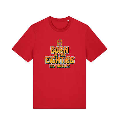 red birthday t-shirt inspired by the cult classic film the goonies with 'born in the 80s' text