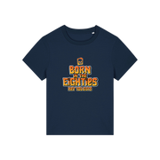 navy geek tee with the slogan 'born in the eighties hey you guys'