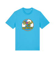 blue birthday t-shirt inspired by the classic cartoon the simpsons with the text 'born in the 90's'