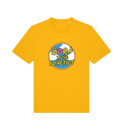 yellow birthday t-shirt inspired by the classic cartoon the simpsons with the text 'born in the 90's'