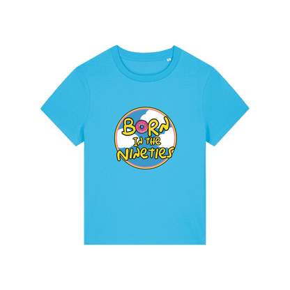 blue geek tshirt with the slogan 'born in the 90's' 