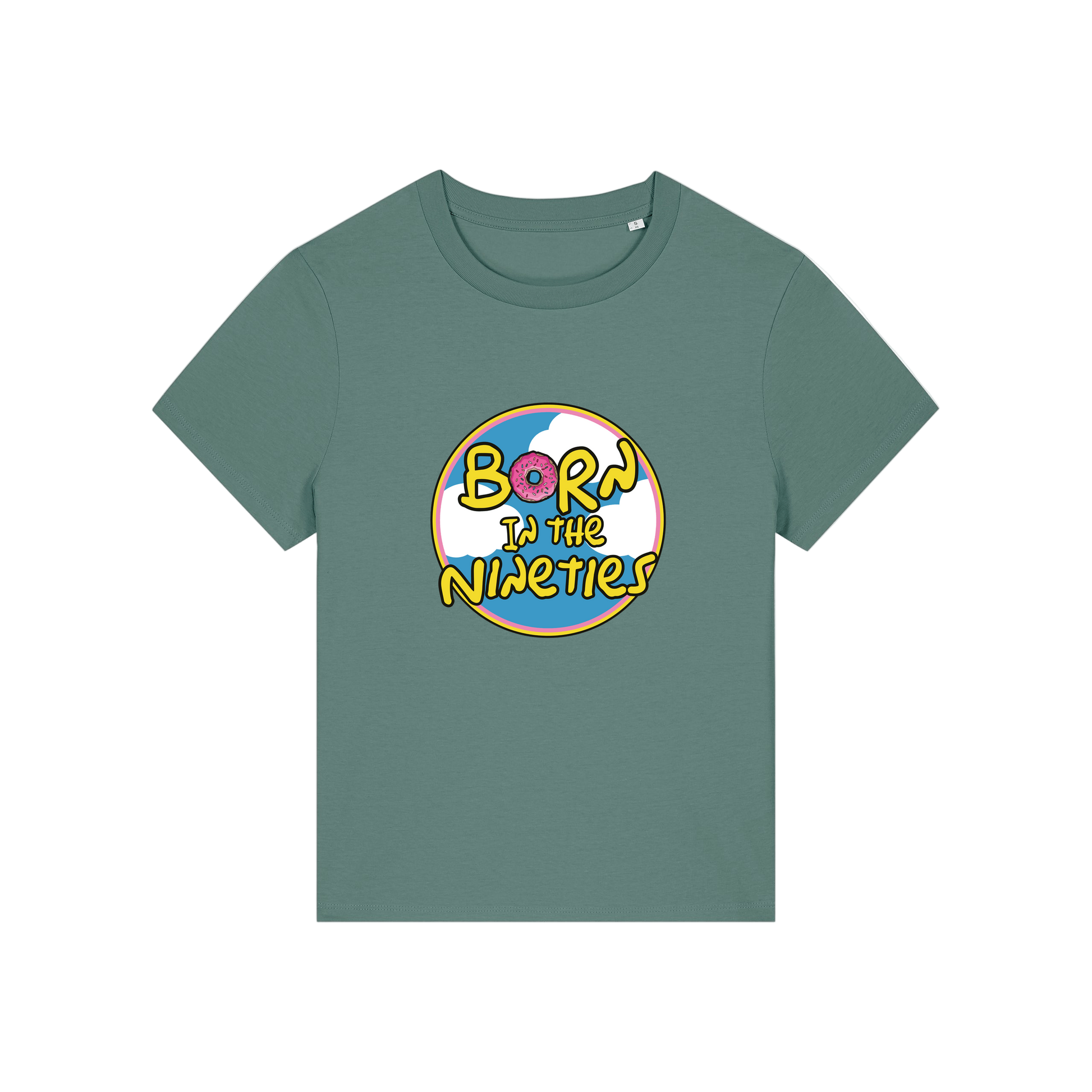 green geek tshirt with the slogan 'born in the 90's' 