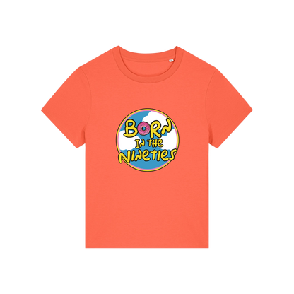 orange geek tshirt with the slogan 'born in the 90's' 