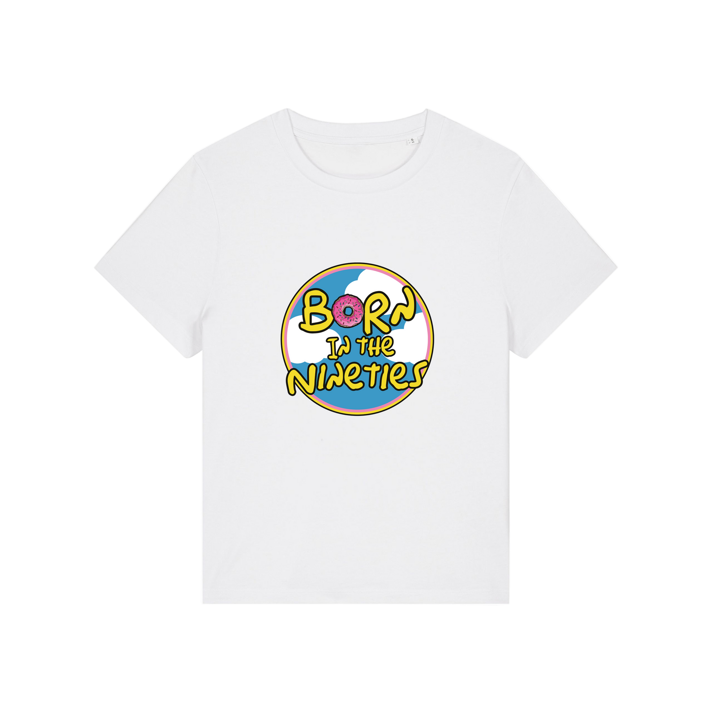 white geek tshirt with the slogan 'born in the 90's' 