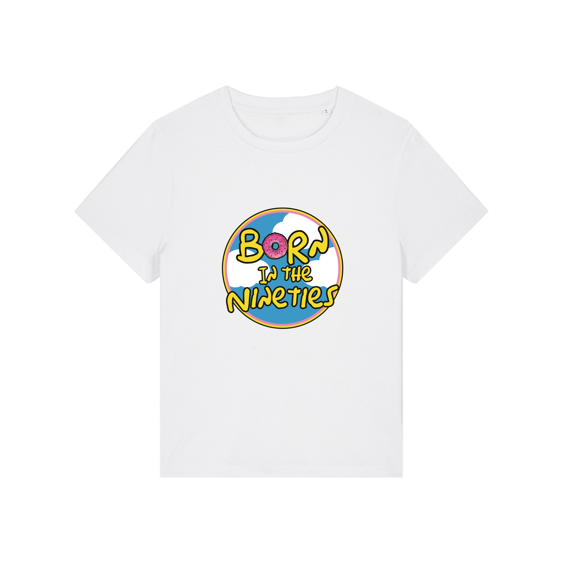 white geek tshirt with the slogan 'born in the 90's' 