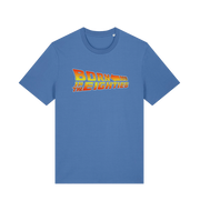blue birthday t-shirt inspired by the classic film back to the future with the 'born in the eighties'