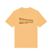 yellow birthday t-shirt inspired by the classic film back to the future with the 'born in the eighties'