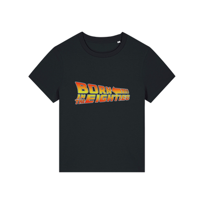 black geek tee with the slogan 'born in the eighties'