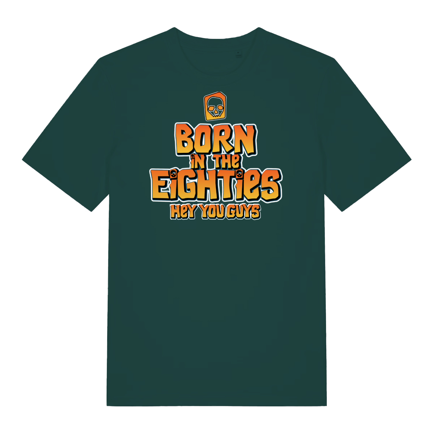 green birthday t-shirt with the slogan 'born in the eighties you guys'
