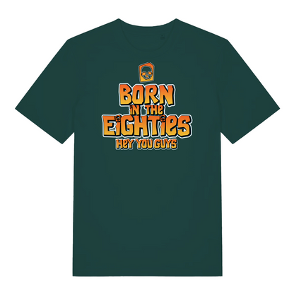green birthday t-shirt with the slogan 'born in the eighties you guys'