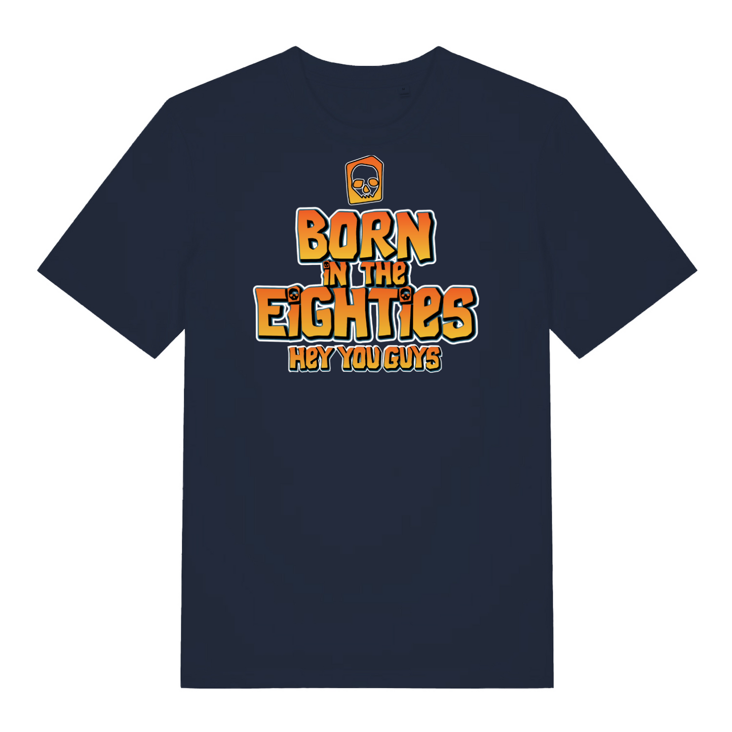 navy birthday t-shirt with the slogan 'born in the eighties you guys'