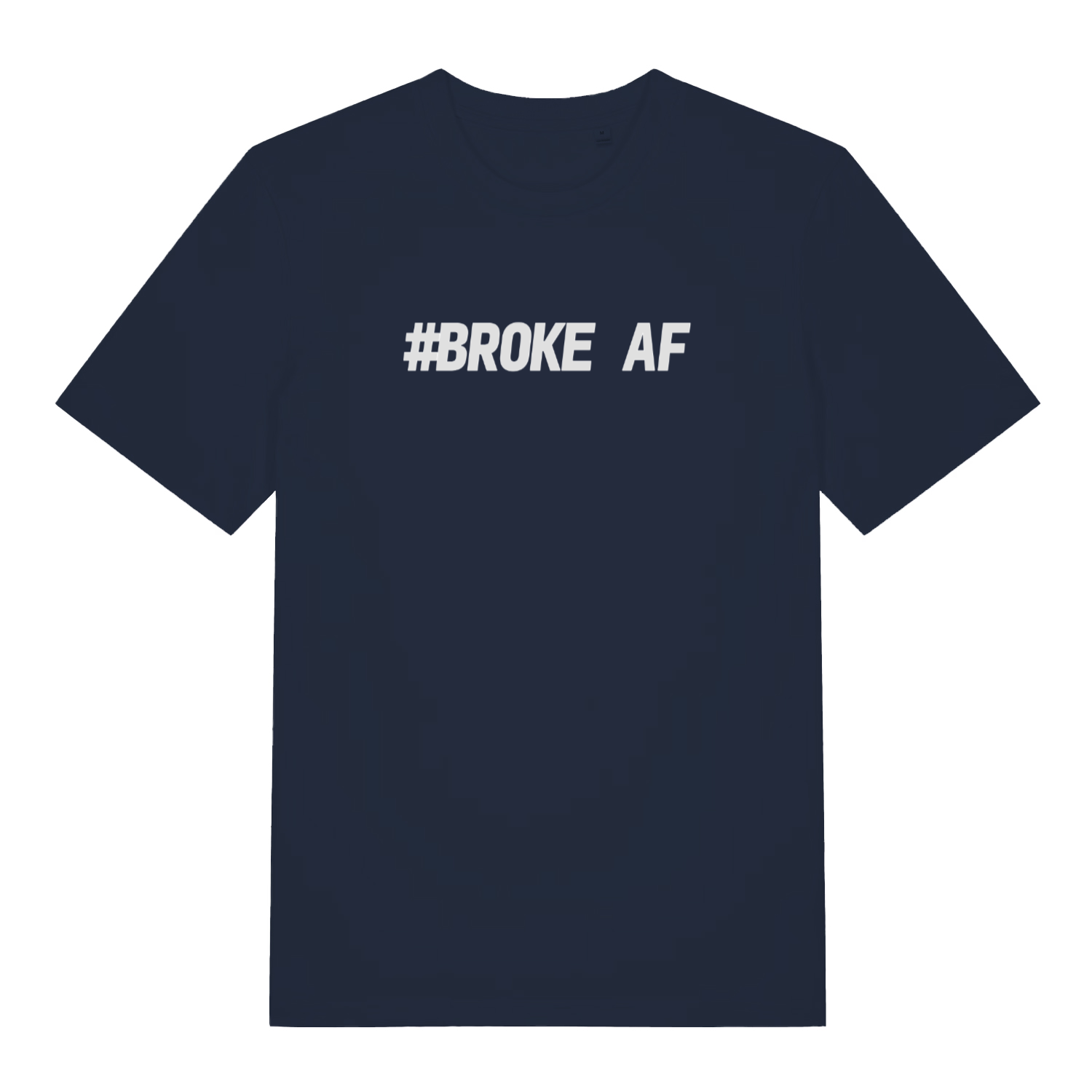 navy women's matching t-shirt with the slogan 'broke AF'