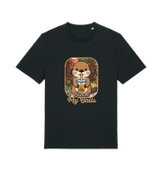 black animal t-shirt with the graphic of a beaver and the text 'suck my balls'