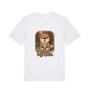 white animal t-shirt with the graphic of a beaver and the text 'suck my balls'