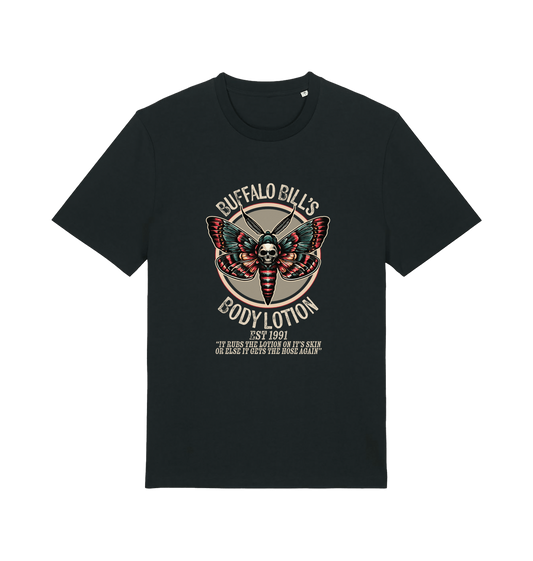 black movie t-shirt inspired by the classic horror film silence of the lambs