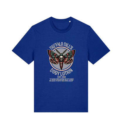 blue movie t-shirt inspired by the classic horror film silence of the lambs