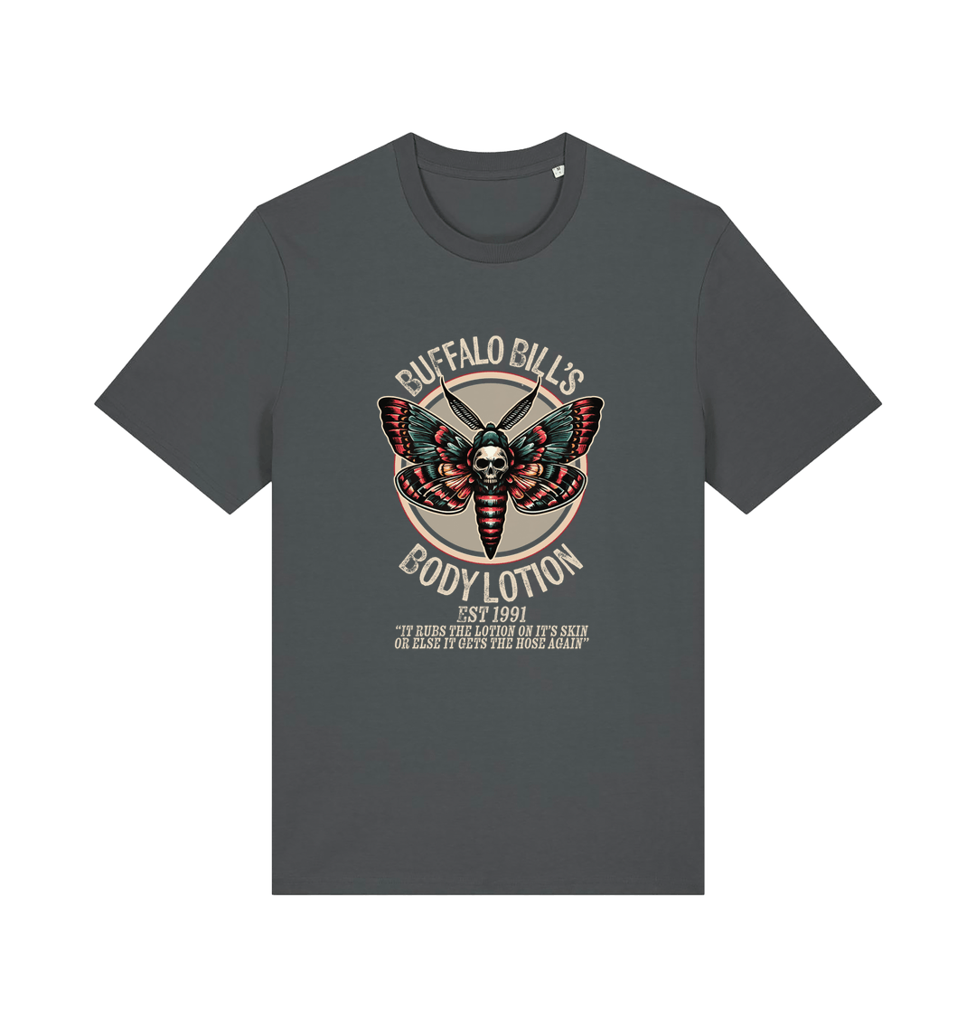 gray movie t-shirt inspired by the classic horror film silence of the lambs