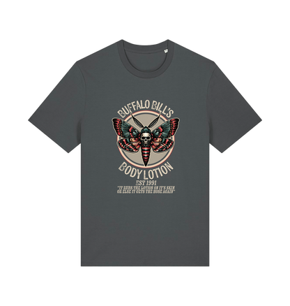 gray movie t-shirt inspired by the classic horror film silence of the lambs