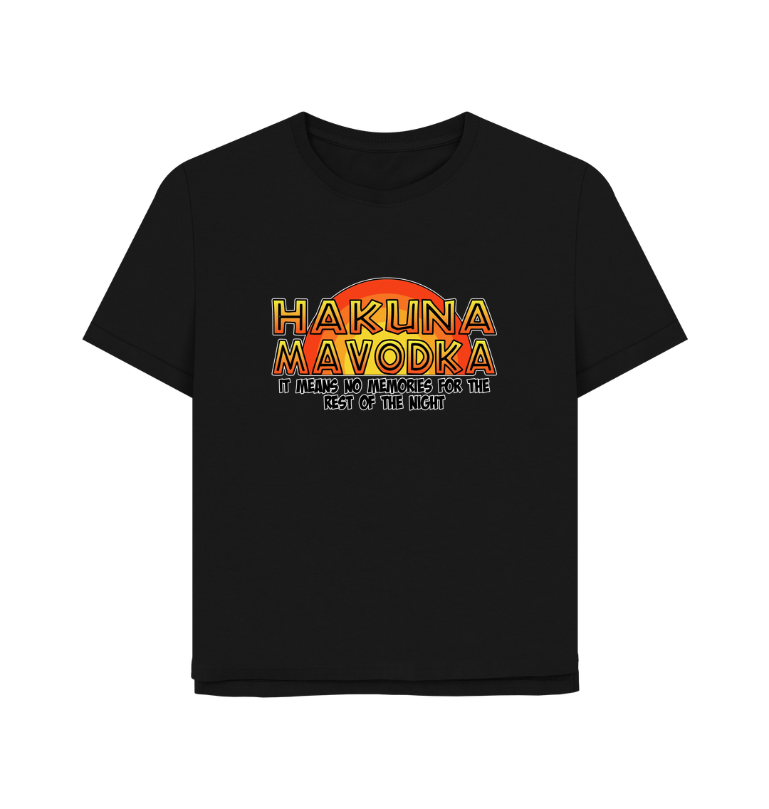 Black Hakuna Mavodka Women's Relaxed Fit T-shirt