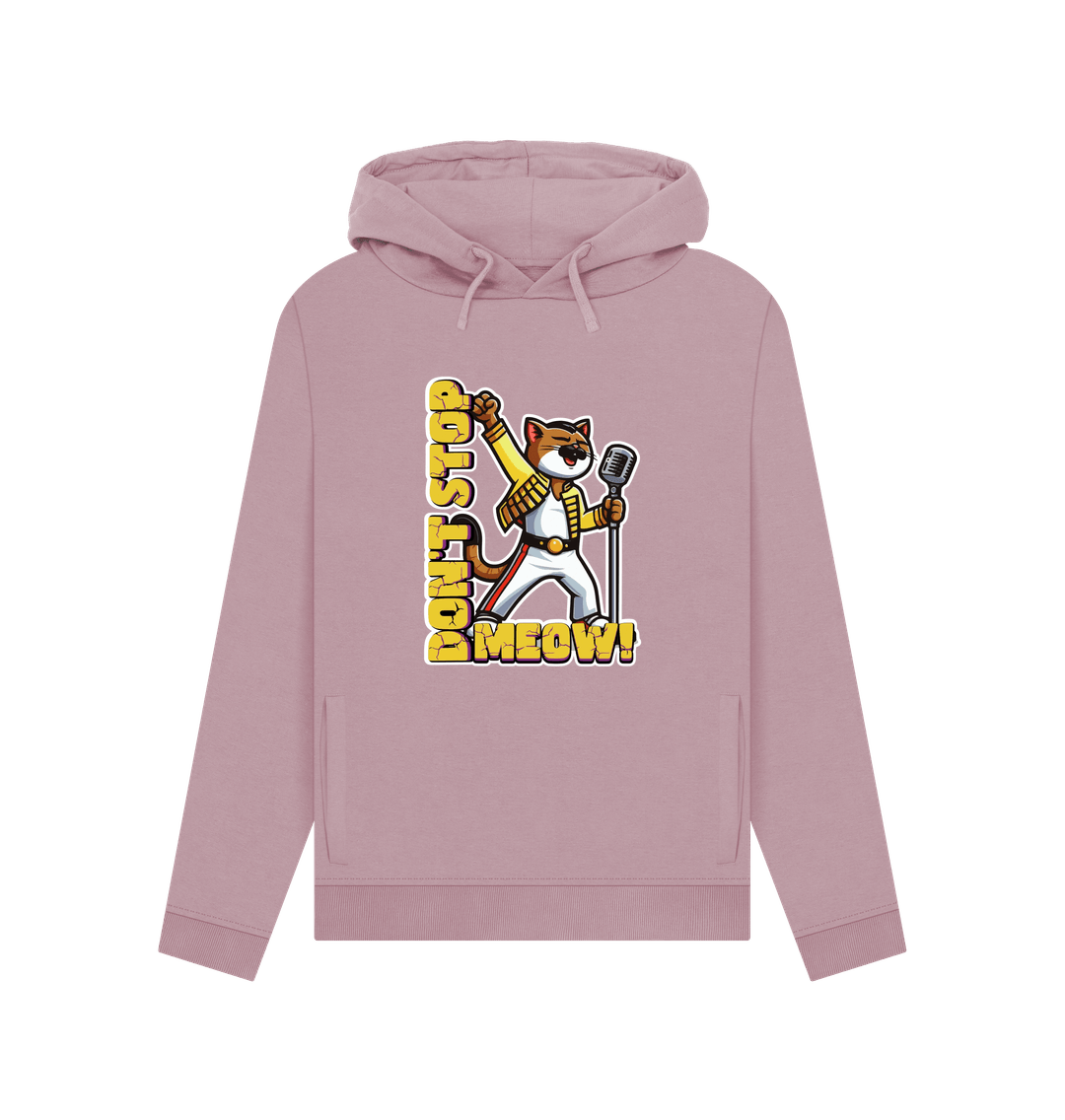 Mauve Don't Stop Meow Women's Hoodie