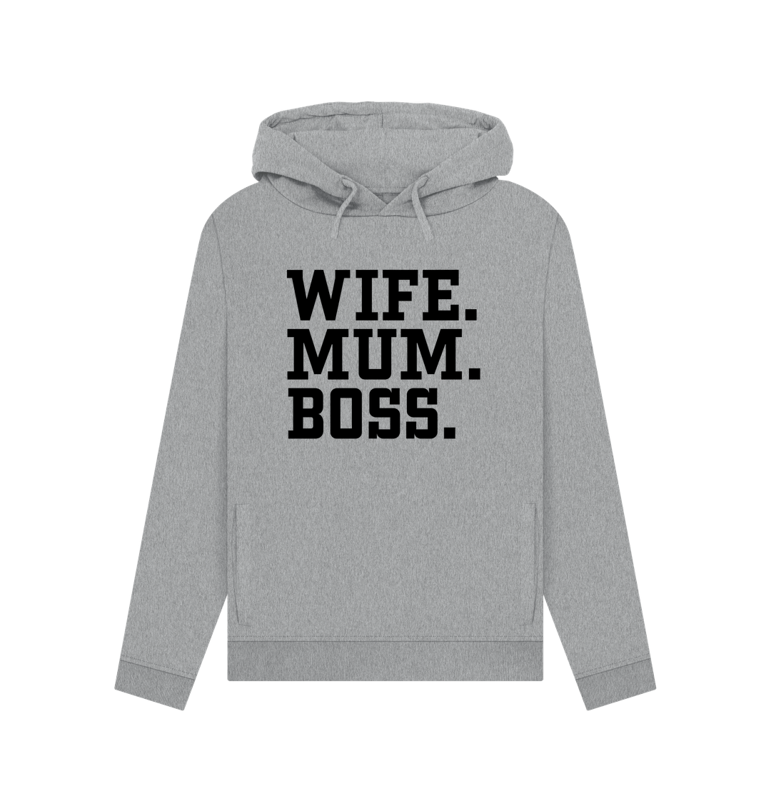 Light Heather Wife Mum Boss Women's Hoodie