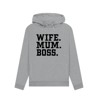 Light Heather Wife Mum Boss Women's Hoodie