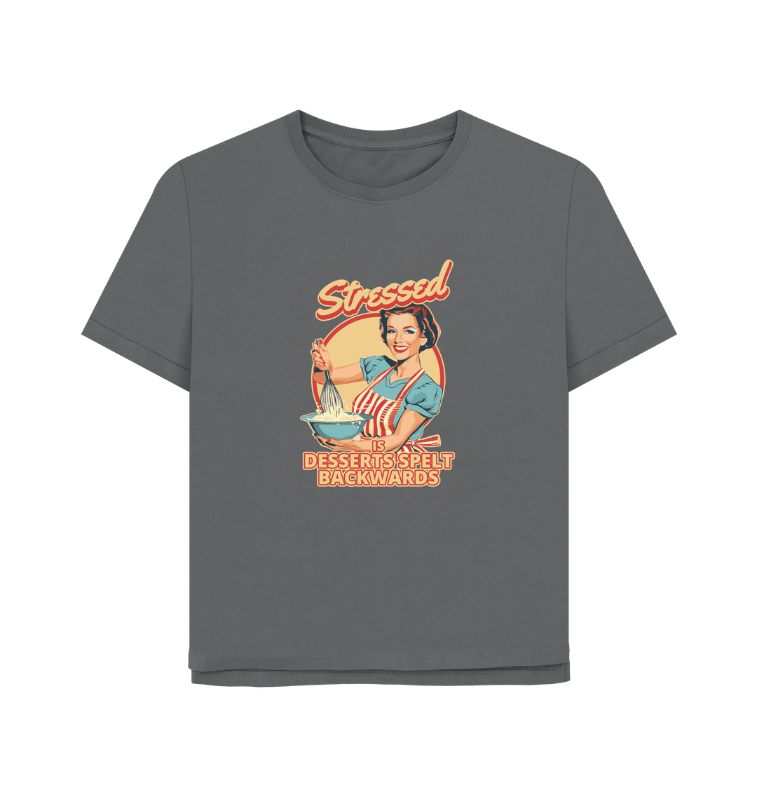 Slate Grey Stressed Women's Relaxed Fit T-shirt