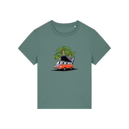green graphic t-shirt with a campervan