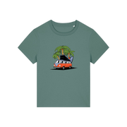 green graphic t-shirt with a campervan