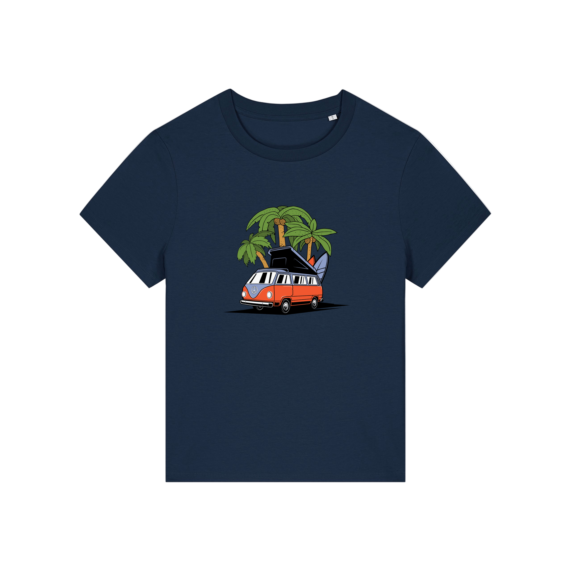 navy graphic t-shirt with a campervan