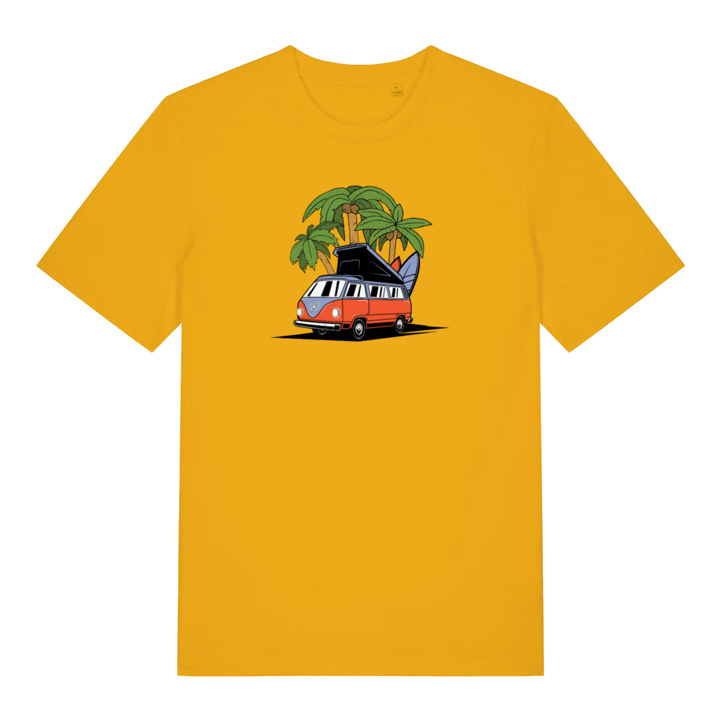 yellow graphic t-shirt with a campervan design 