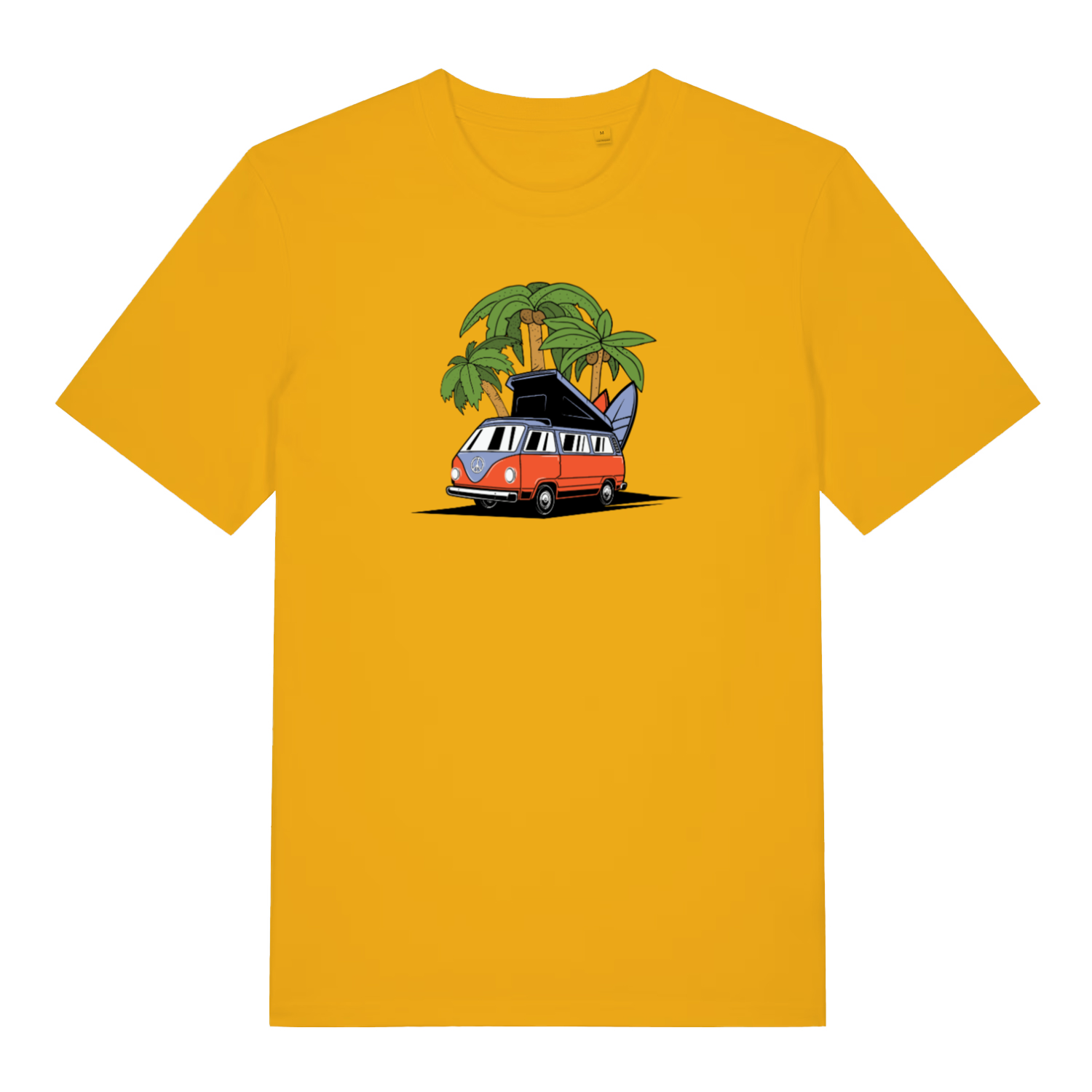yellow graphic t-shirt with a campervan design 