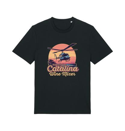 black movie t-shirt inspired by the comedy step brothers with the text 'catalina wine mixer'