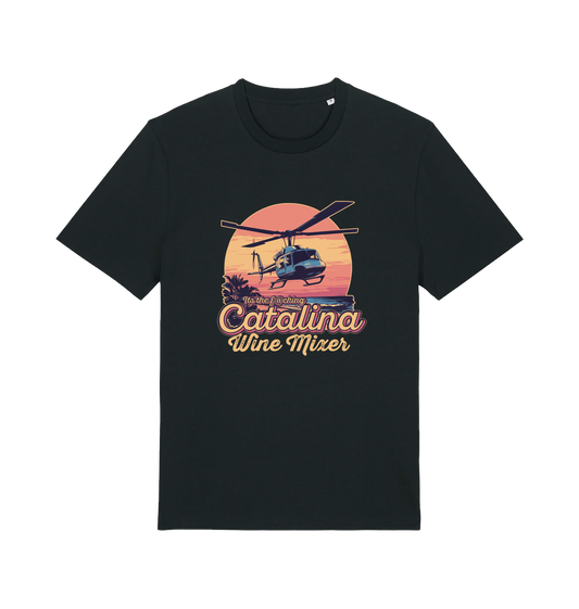 black movie t-shirt inspired by the comedy step brothers with the text 'catalina wine mixer'