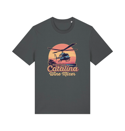 gray movie t-shirt inspired by the comedy step brothers with the text 'catalina wine mixer'