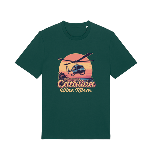 green movie t-shirt inspired by the comedy step brothers with the text 'catalina wine mixer'