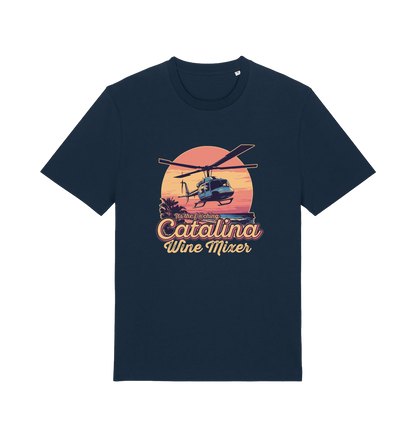 navy movie t-shirt inspired by the comedy step brothers with the text 'catalina wine mixer'