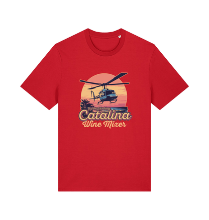red movie t-shirt inspired by the comedy step brothers with the text 'catalina wine mixer'
