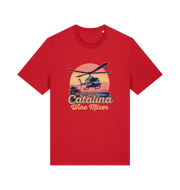 red movie t-shirt inspired by the comedy step brothers with the text 'catalina wine mixer'