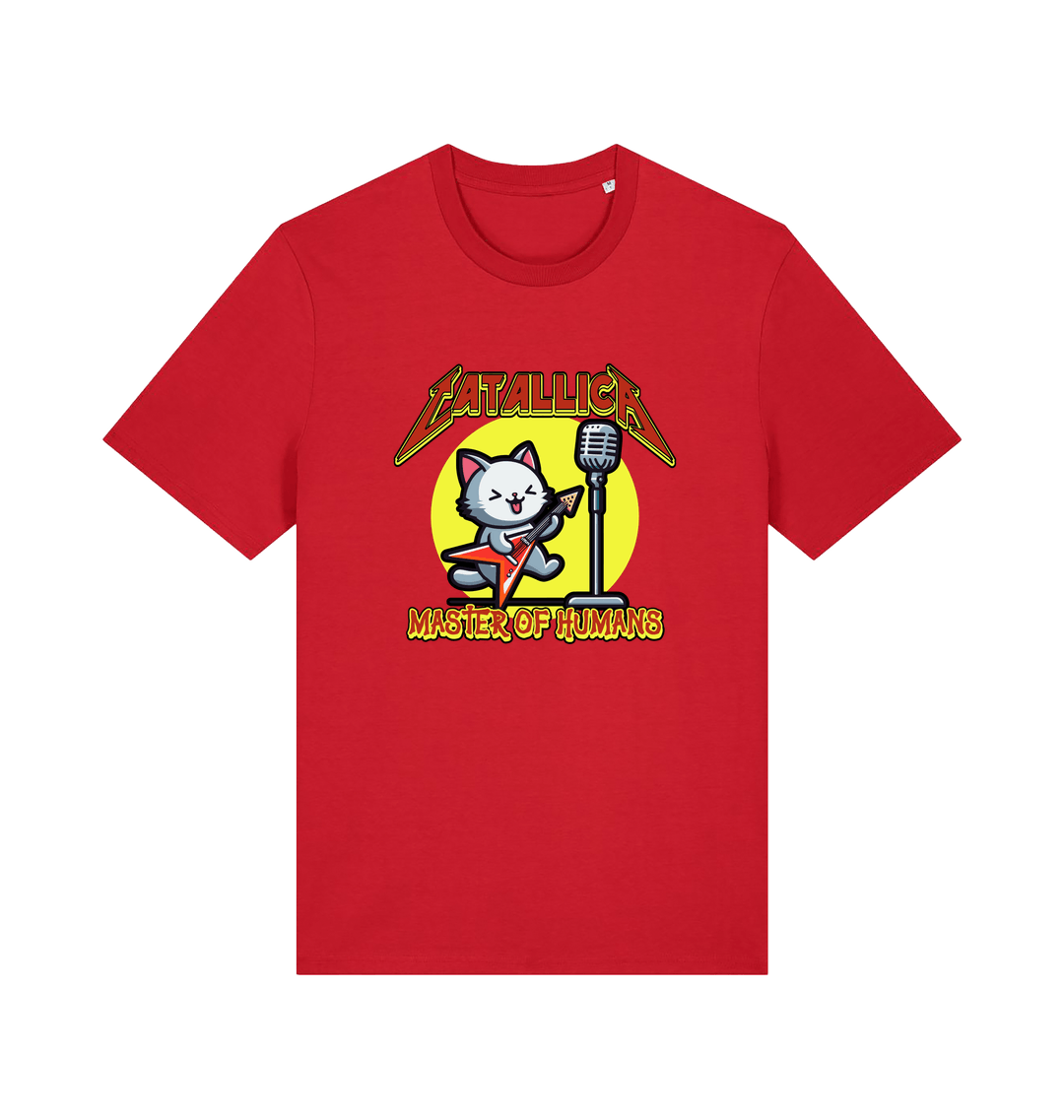 red music t-shirt with the graphic of a cat playing the guitar