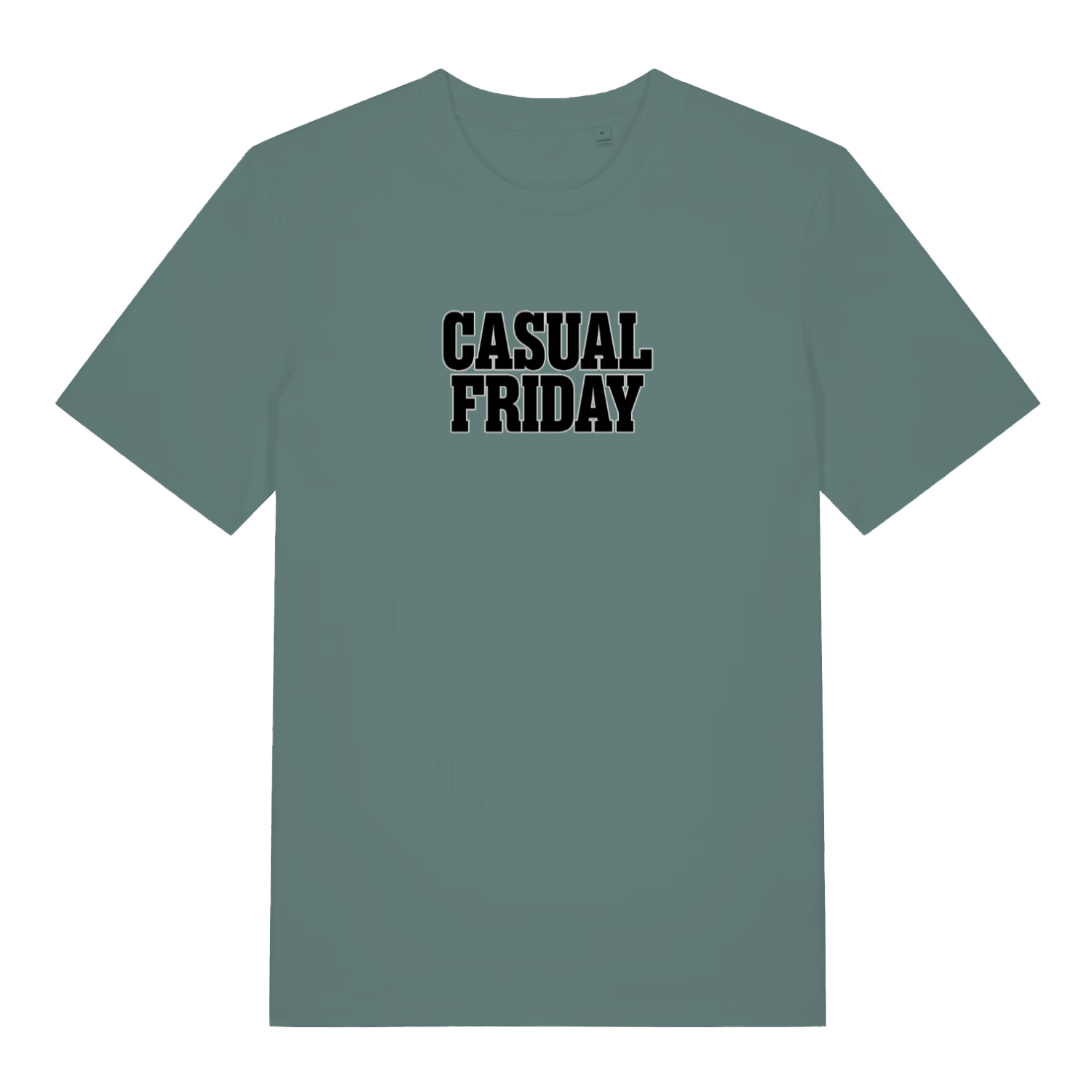 green slogan t-shirt with the text 'casual friday'