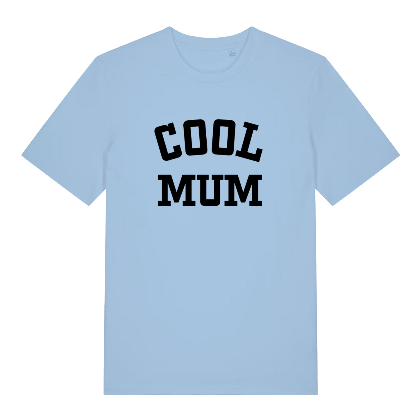 light blue women's slogan t-shirt with the text 'cool mum'