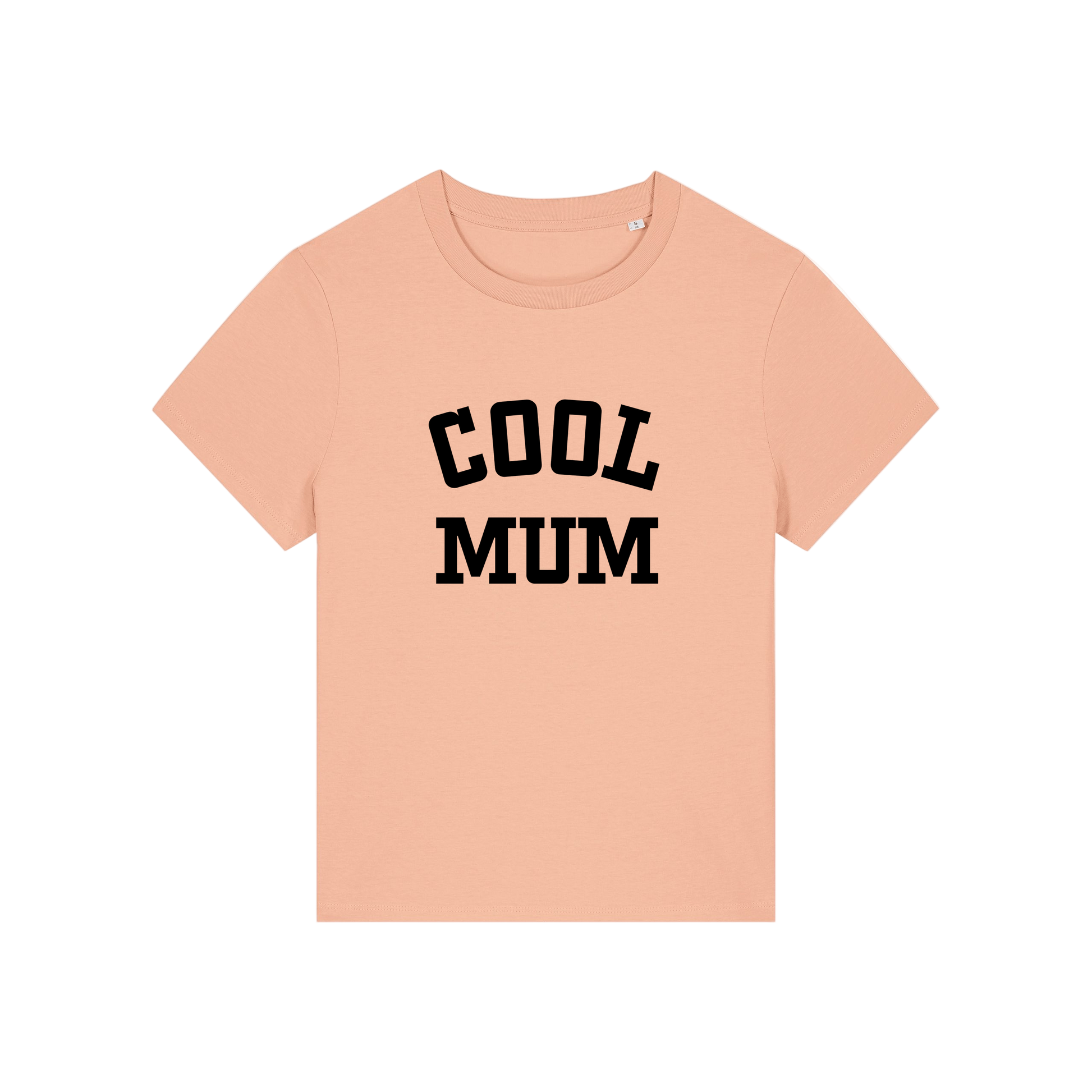 peach mum t-shirt with the slogan 'cool mum'